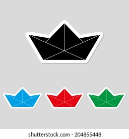 paper boat - vector icon