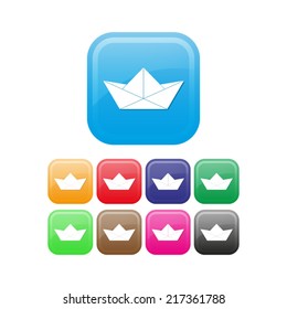 paper boat - vector icon