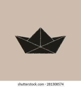   paper boat  - vector icon