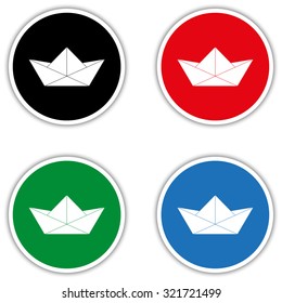   paper boat  - vector icon