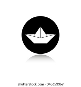 paper boat - vector icon