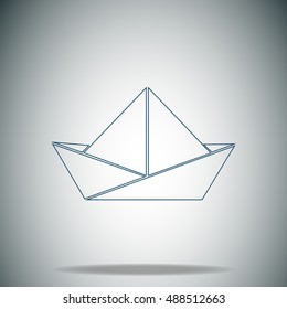 Paper boat vector icon