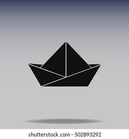 Paper boat vector icon