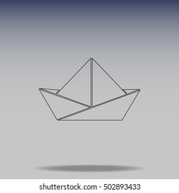 Paper boat vector icon