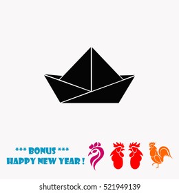 Paper boat vector icon