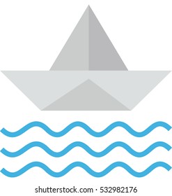 Paper Boat Vector Icon