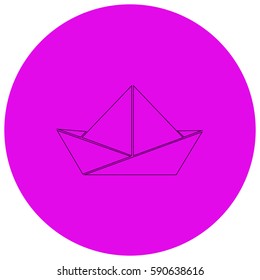 Paper boat vector  icon