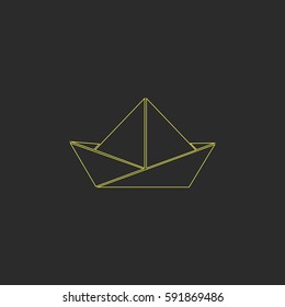 Paper boat vector  icon.