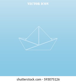 Paper boat vector  icon.