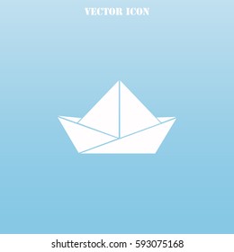Paper boat vector  icon.