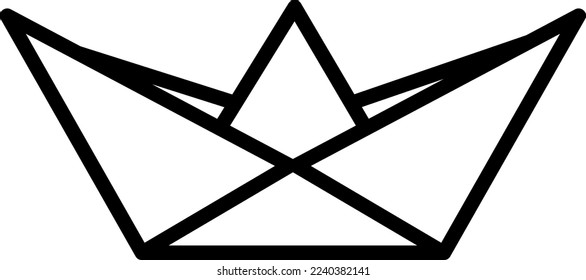 Paper boat vector icon. Black illustration isolated on white background..eps
