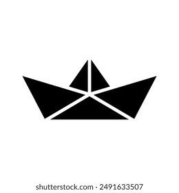 paper boat vector icon colo editable