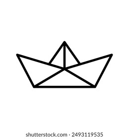 paper boat vector icon colo editable