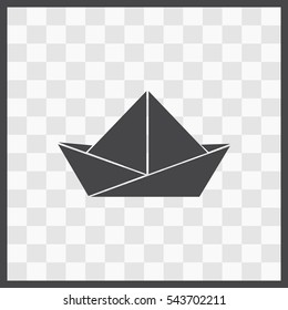 Paper boat vector icon. Isolated illustration. Business picture.