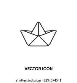 Paper boat vector icon. Modern, simple flat vector illustration for website or mobile app.Boat symbol, logo illustration. Pixel perfect vector graphics