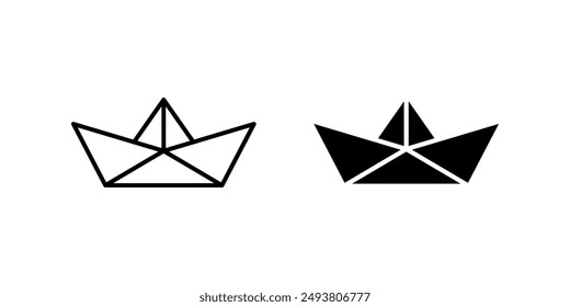 Vector de barco de papel set color editable