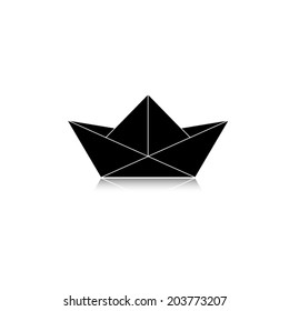 Paper Boat - Vector Icon With Shadow