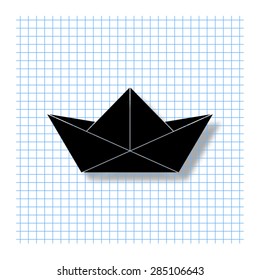  paper boat - vector icon with shadow