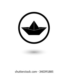 paper boat - vector icon with shadow