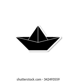 paper boat - vector icon with shadow