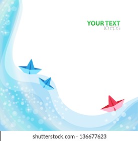 Paper boat, vector illustration