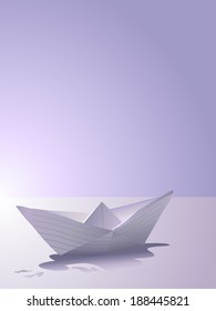Paper boat vector illustration 