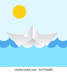 Paper boat, vector illustration eps10