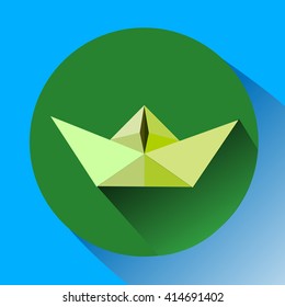 paper boat. vector illustration in  flat style