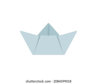 Paper boat vector isolated icon. Paper origami ship emoji illustration. Paper boat vector isolated emoticon