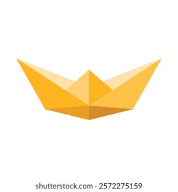 paper boat yellow vector flat design