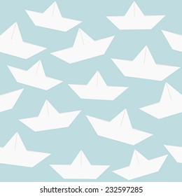 Paper boats seamless