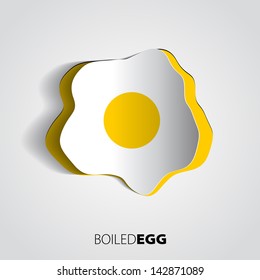 Paper boiled egg - vector card