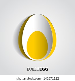 Paper boiled egg - vector card