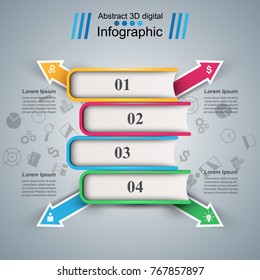 Paper book - business infographic. Vector eps 10