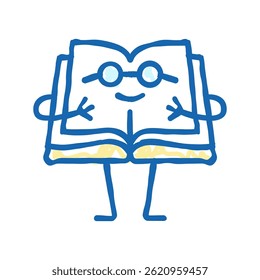 paper book character doodle icon sketch vector. paper book character sign. isolated symbol illustration