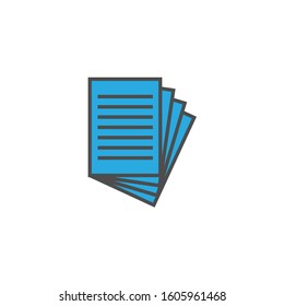 Paper book data document icon Filled outline style
