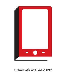 from paper book to e-book - simple icon