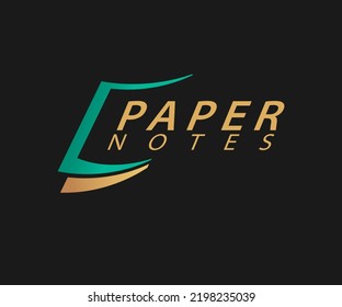 paper and book logo usable for company publisher, encyclopedia, library, education logo concept