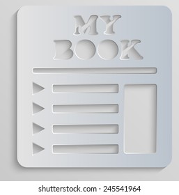 Paper book- Vector icon with shadow  