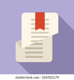 Paper bookmark icon flat vector. Book mark. Template baby