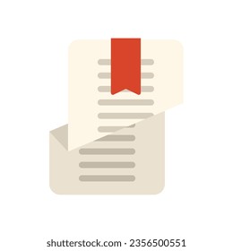 Paper bookmark icon flat vector. Book mark. Template baby isolated
