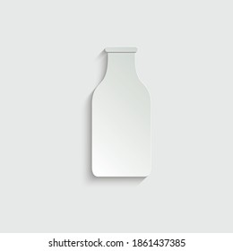 paper bottle icon - black vector