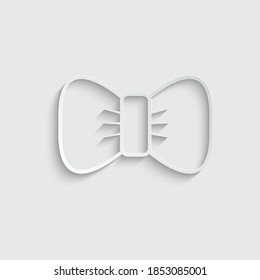 paper bow tie icon. black vector bow sign