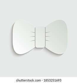 paper bow tie icon. black vector bow sign