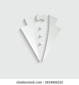 paper Bow tie icon suit icon vector