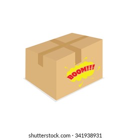 paper bow vector with cartoon boom on it