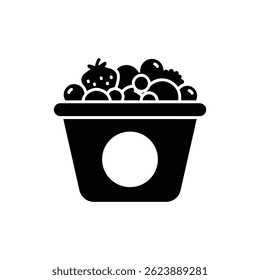 Paper Bowl with Fruit Salad Icon