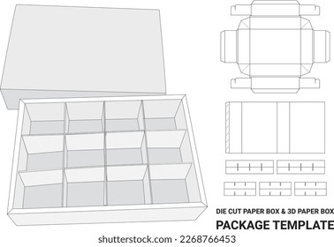 Briefkasten 12 Steckplätze 3D-Muster mit Dieline