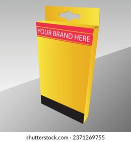 Paper box blank and template for product promotion. Vector illustration with editable format.