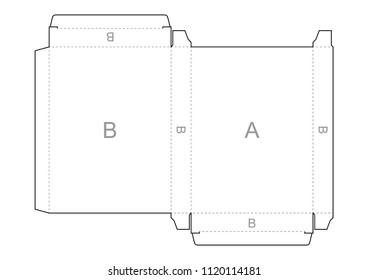 Paper box. Blueprint template